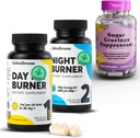 ColonBroom Day & Night Burner Suplementos, Pílulas de gestão de peso (60 Servings) + Supressor de desejos de açúcar - Picolinato de cromo 200mcg (60 Servings), 3 itens