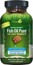 Óleo de peixe de dupla potência puro por Irwin Naturals, sabor de citrinos com vitamina D-3, 60 Géis Líquidos