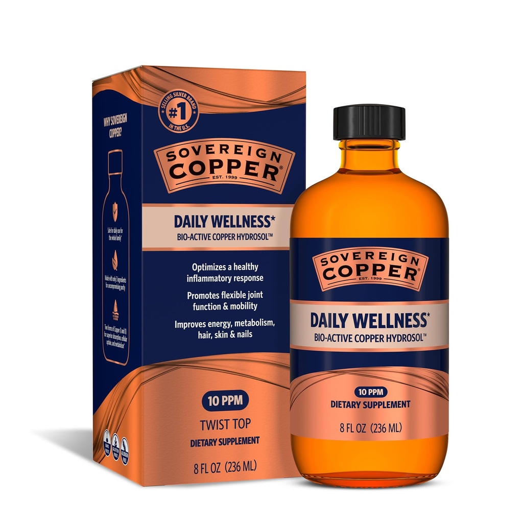 Hidrosol de cobre bio-ativo soberano, 8 onças