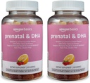 Basics Prenatal & DHA Gummy, Rasberry & Lemon Flavor, 90 Count (Anteriormente Solimo) (Pacote de 2)