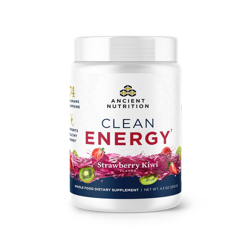 Nutrição antiga Energia Limpa Pó, Morango Kiwi, Suporta Energia Saudável e Saúde Cognitiva, Promove Alerta Mental e Foco, 30 Servimentos