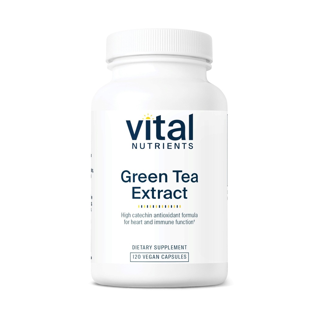 Nutrientes Vital Extrato de chá verde 550mg de antioxidante potente para saúde do coração e imune* Suplemento de polifenóis com EGCG de Glúten, Lacticínios, Soja Grátis de Não-GMO de 120 cápsulas