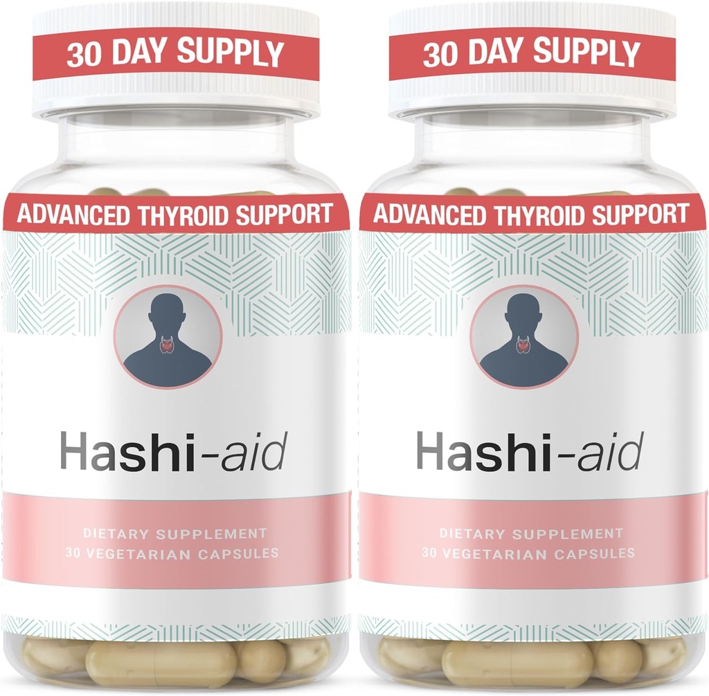IBDassistTM Hashi Ajuda suporte tireóide para mulheres e homens - Suplemento tireóide para doença de Hashimoto e hipotireoidismo* - com Ashwagandha, Selênio, Zinco, Vitaminas Essenciais & Mais - 30 Cápsulas (2 Pack)