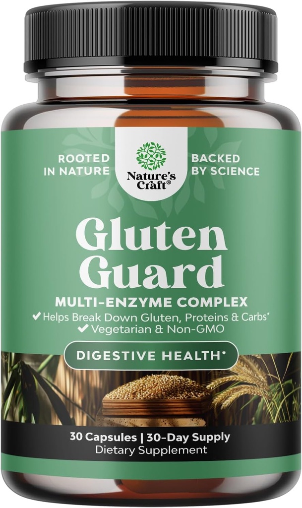 Enzimas Digestivas Glúteas para Intolerância - Enzimas Digestivas Glúteas para Mulheres e Homens para Debloat com DPP IV Blend Plus Lipase Bromelain Amylase para Gut Health & Digestion Support - 30 Ct