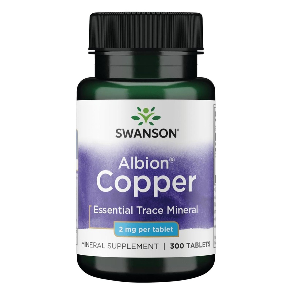 Swanson Copper Antioxidant Imune System Red Blood Cell Support Suplemento mineral (quelato de cobre) 2 mg 300 tabs (2 embalagem)