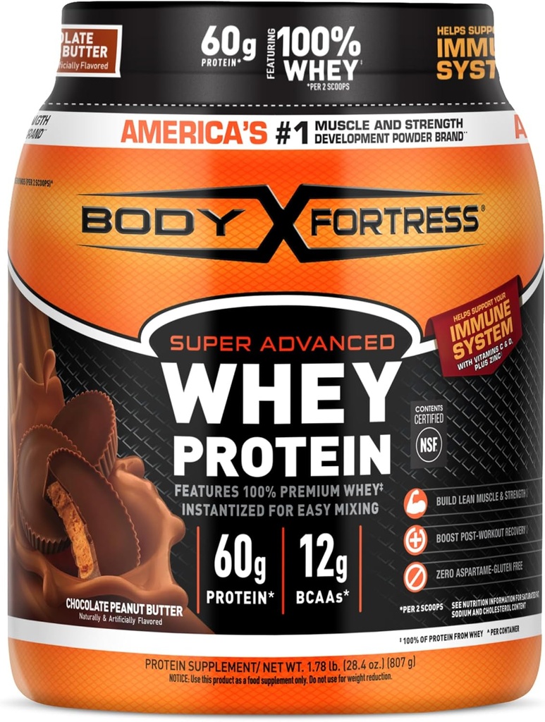 Corpo Fortaleza 100% Whey, Premium Protein Powder, Chocolate Manteiga de Amendoim, 1,78lbs (Packaging May Vary)
