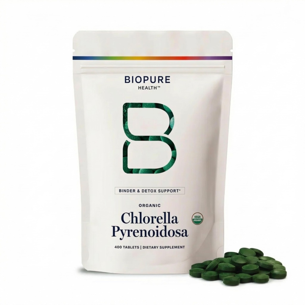 BioPure chlorela Pyrenoidasa – 100% orgânica, parede de células rachadas, Nutriceutical Superfood embalado com proteínas, vitaminas, minerais e aminoácidos que suporta o metabolismo, detox e imunidade – 400 comprimidos