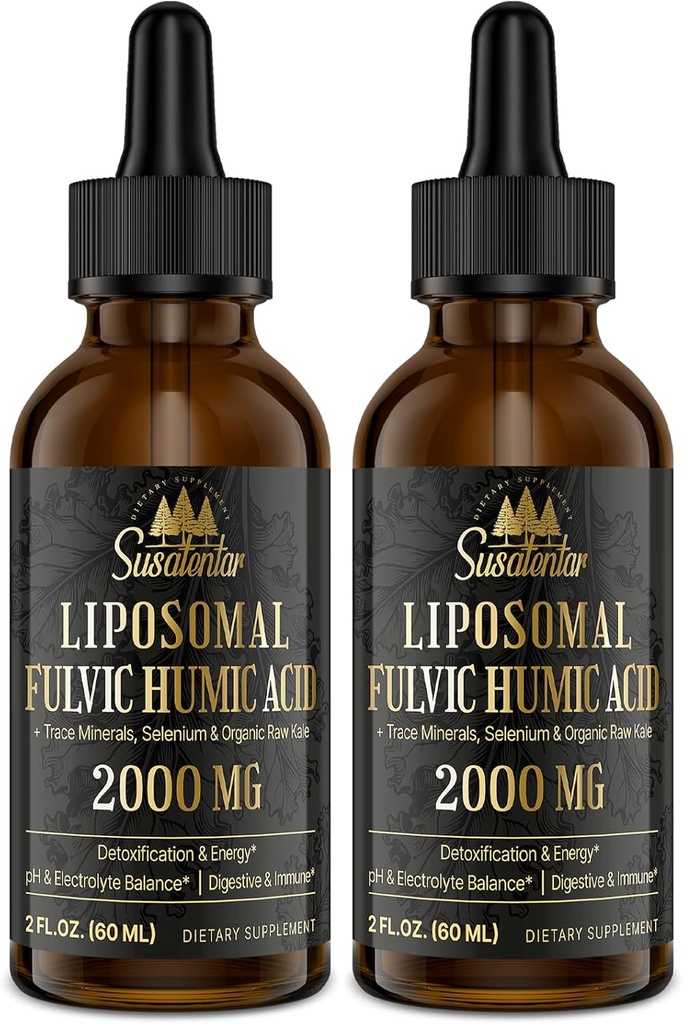 Trace Minerals Eletrolytes Drops 2000 MG - Líquido Lipossômico Ácido Húmico Fúlvico Suplemento - 85 + Trace Minerals - Hidratação - Desintoxicação - Energia - pH Balance - Digestão - Imunidade - 4 Oz