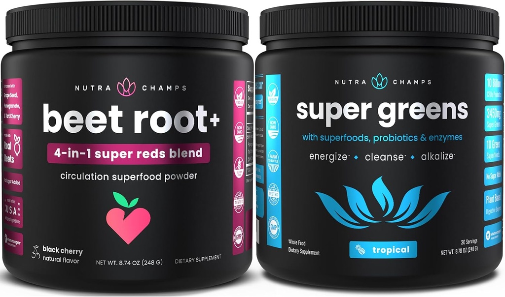 NutraChamps Beterraba Raiz Pó - Greens Superfood Pó