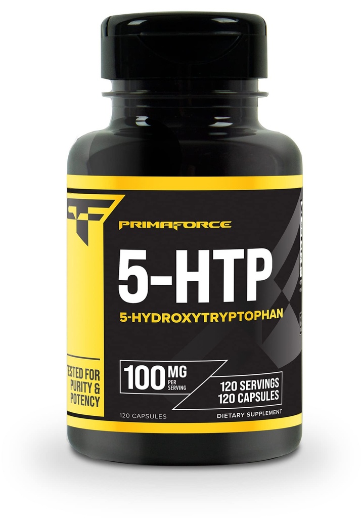 Primaforce 5-HTP 100mg Suplemento, 120 Cápsulas, 100mg Por Serviço, 5-Hydroxytryptophan