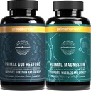 Primal Harvest Primal Gut Restauração e Suplemento de Magnésio Primal Pacote 2 (180 Cápsulas)