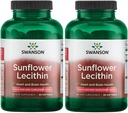 Swanson girassol Lecitina - Suplemento de ervas promovendo a função saudável do cérebro - Fórmula natural de apoio à saúde do coração e saudável equilíbrio lipídico - (90 Softgels, 1200mg cada) 2 Pack
