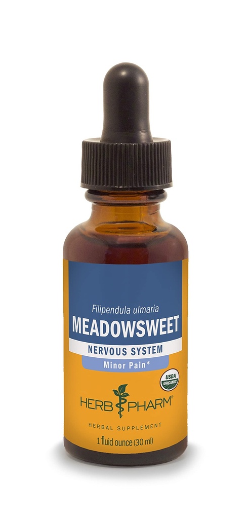 Herb Pharm Certified Organic Meadowsweet Liquid Extract for Minor Pain - 1 Once (DMEAD01)