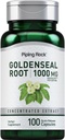Cápsulas de Raiz de Goldenseal de rocha de pipeamento 1000mg 100 comprimidos , suplemento de ervas , extrato concentrado , sem OGM, sem glúten