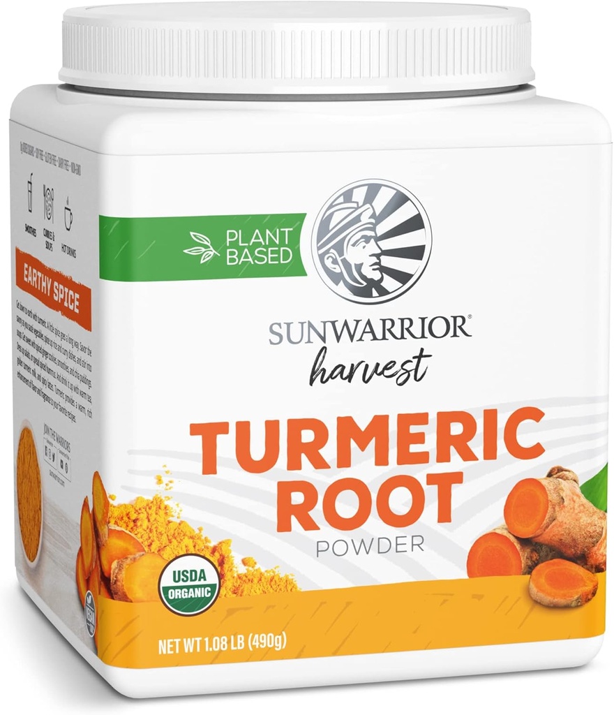 Sunwarrior Organic Turmeric Root Powder (Pure Raw Superfood Powder for Baking Smoothies and Curry)