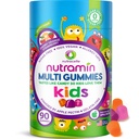 Nutracelle NUTRAMIN Açúcar-livre, Alergen-livre 100% Vegan Gummy Multivitamins para crianças - Grande prova de chicletes naturais seus filhos vão amar - 90 Contar garrafa