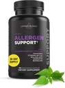 Livingood Suporte diário de alergénio, Suplemento de alergia natural com vitamina C, Quercetin, Folha de aveia, Zinco, Bromelaína e Tinospora, Não OGM, Vegan, Fórmula de suporte imunológico, 120 Cápsulas vegetarianas