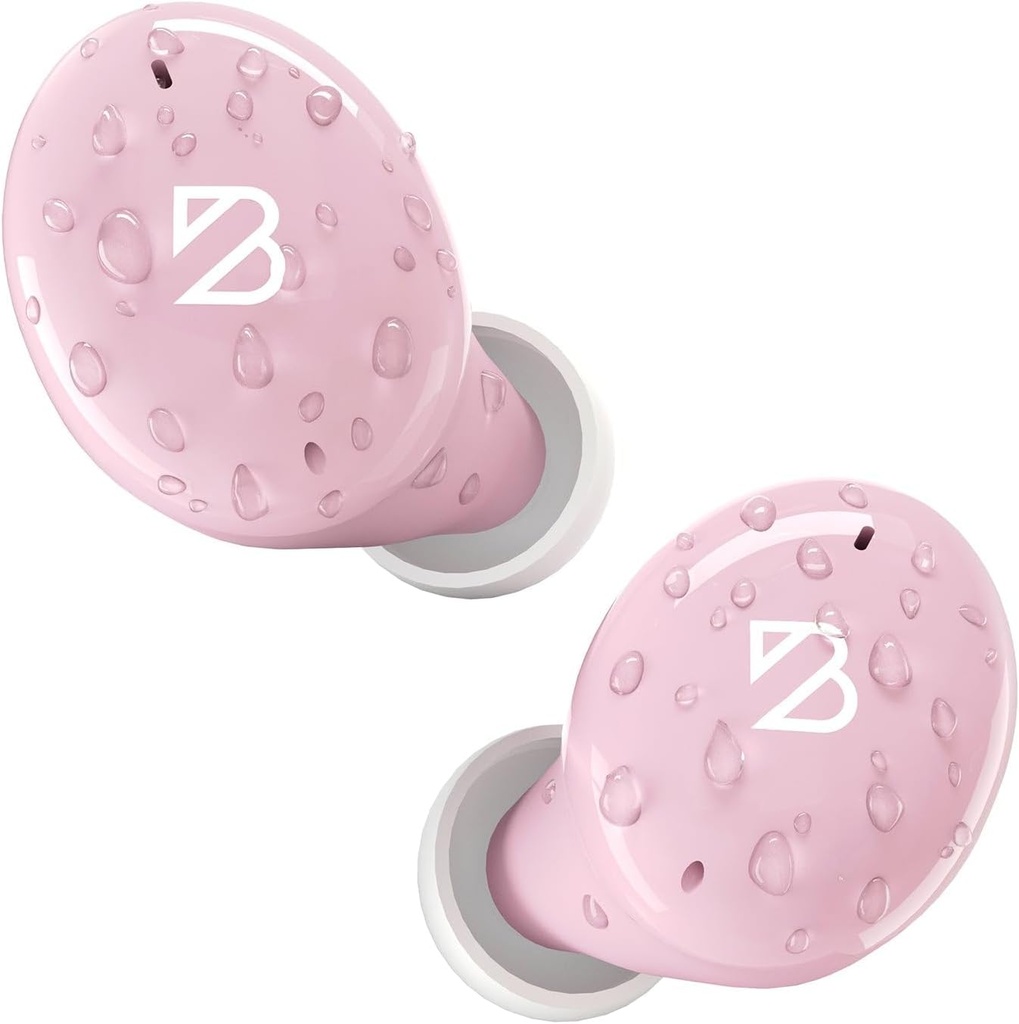 Back Bay Audio Tempo 30 Earbuds Wireless para Orelhas Pequenas - Som premiado, Earbuds Bluetooth à prova de suor, Buds Orelha Confortáveis para Mulheres, Orelhas Rosas Pequenos Canales Orelhas, Auscultadores Long Battery
