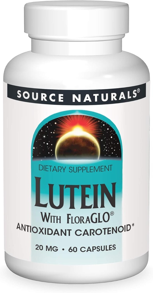 Fonte Naturals Lutein com FloraGLO 20 mg Carotenóide antioxidante - 60 Cápsulas