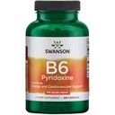 Swanson B6 Piridoxina - Suplemento Vitamina Promovendo Saúde Cardiovascular & Metabolismo Energético - Fórmula Natural Promovendo Bem-Estar Geral - (250 Cápsulas, 100mg cada)