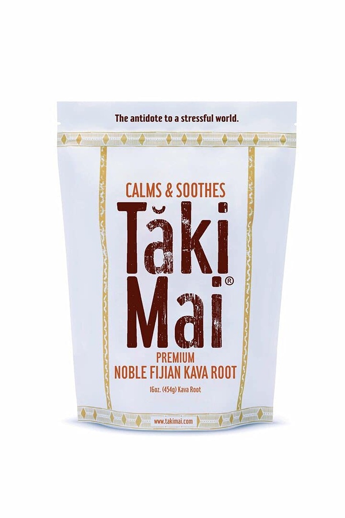 Taki Mai Noble Kava Kava Root Powder 16oz – Requeijão tradicional autêntico, Relaxamento natural à noite, Noites descansadas e Rituais calmos, 100% puro Noble Kava