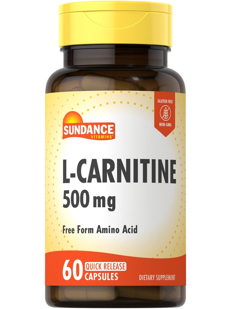Sundance L-Carnitina Tartrato Suplemento 500mg .. 60 Cápsulas . Form Aminoácido ..