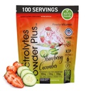 PóVitamina Eletrólitos Pó Plus (100 Servões) Morangueiro Pepino Eletrolito Pó Zero Caloria Keto,0 Açúcar, Sem Maltodextrina,1000mg Potássio,120mg Cálcio,120mg Magnésio, Hydration Powder