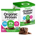 Orgain Organic Vegan Protein Powder, Creamy Chocolate Fudge - 21g Proteína vegetal, 6g Fibra Prebiótica, Baixo Carbo, Sem Ingredientes Lactose, Sem Açúcar Adicionado, Não-GMO, Para Shakes & Smoothies, 10 Pacotes de viagem