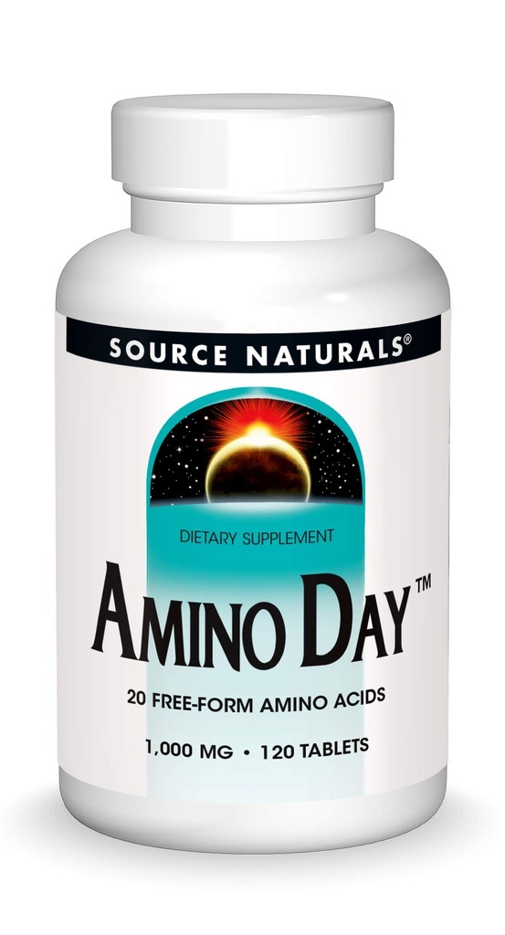 Source Naturals Amino Day - 20 Aminoácidos de forma livre suporta dieta de qualidade durante a nutrição - 120 comprimidos