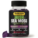 Pastilhas de musgo do mar irlandês com óleo de semente de elderberry e preto - Apoio global ao bem-estar