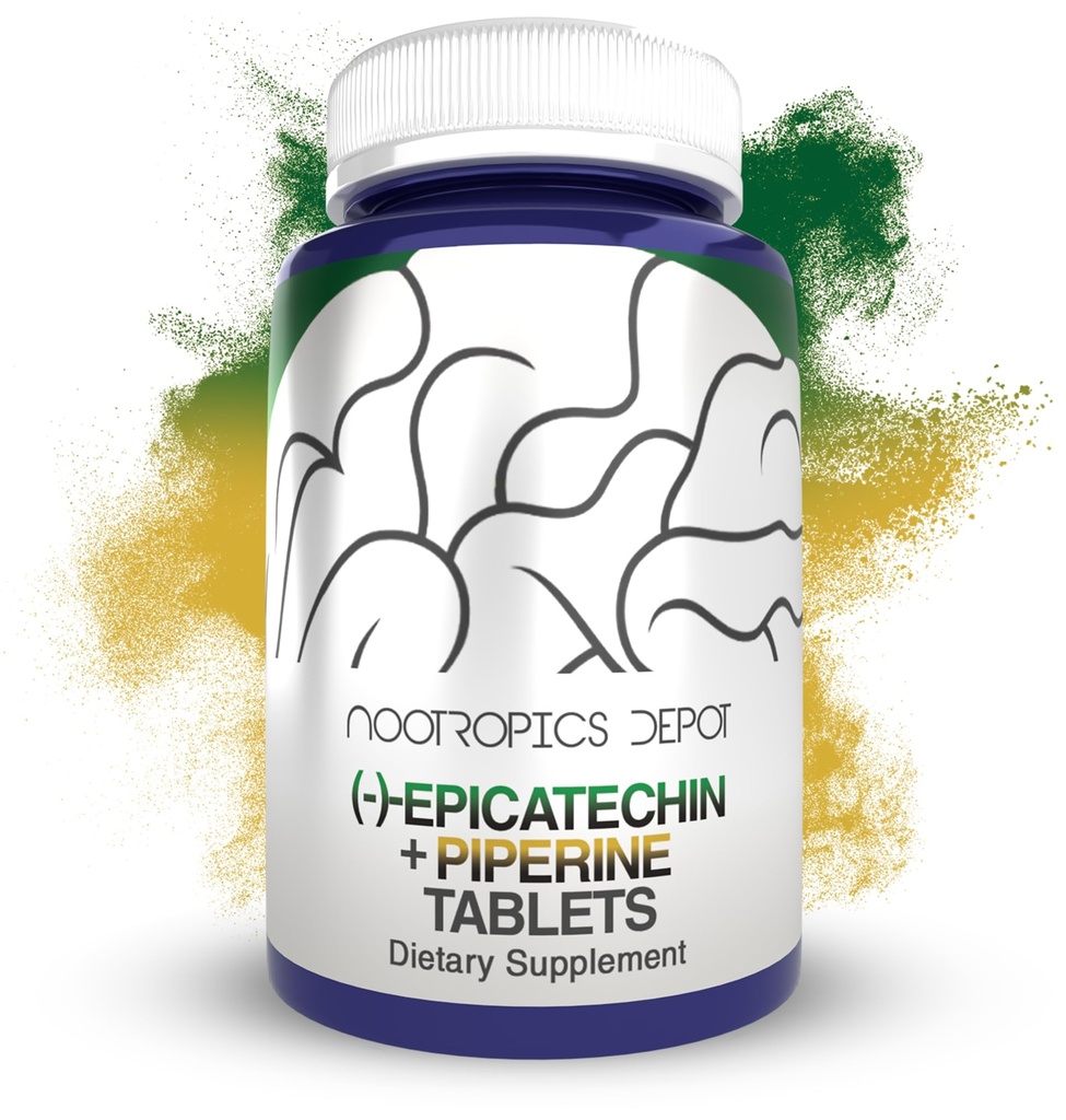 Nootropics Depot Epicatechin Tablets 200mg (−)−Epicatechin + 6mg Piperine para biodisponibilidade