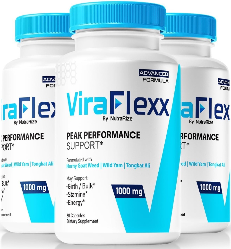 NutraRize (3 Pack ViraFlexx para homens, Cápsulas Pro, Suporte de Desempenho Masculino 500mg, Todos os suplementos dietéticos naturais para apoiar a saúde geral, Vira Flexx Avaliações (180 Cápsulas)