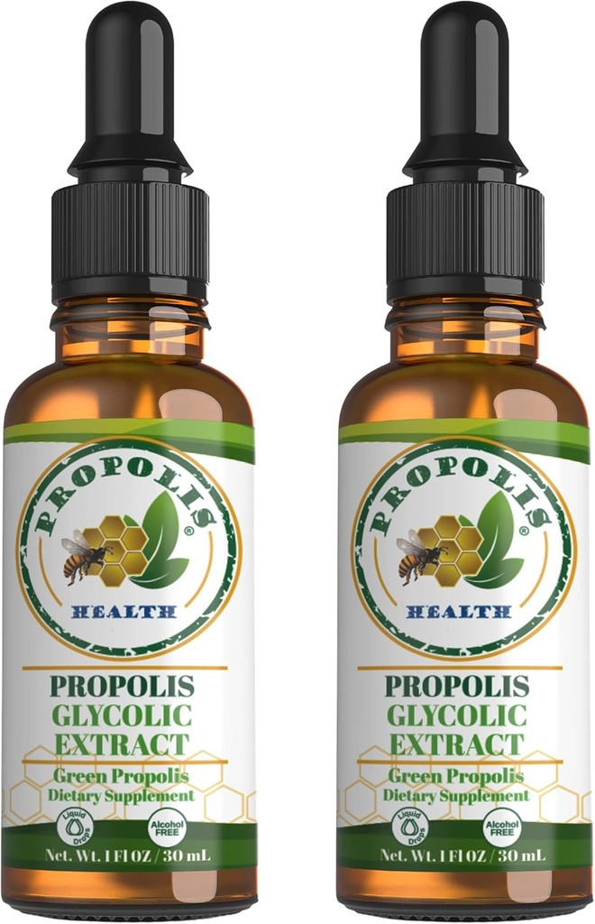 Extrato de Propolis Verde Líquido - Brasileiro de Abelha Própolis - Suplemento de Apoio Imune sem Álcool - Fornecimento de 60 dias - Tiros de Imunidade Natural