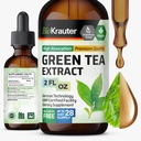 BIO KRAUTER Extrato de chá verde Drops líquidos - Suplementos de chá verde - Fonte antioxidante - Álcool e açúcar grátis - 2 Fl.Oz.