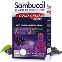Sambucol comprimidos de alívio de gripe e frio - Medicina Frio homeopática, remédio para adultos, Elderberry preto para resfriados, Zinc Remedy - 30 Conde