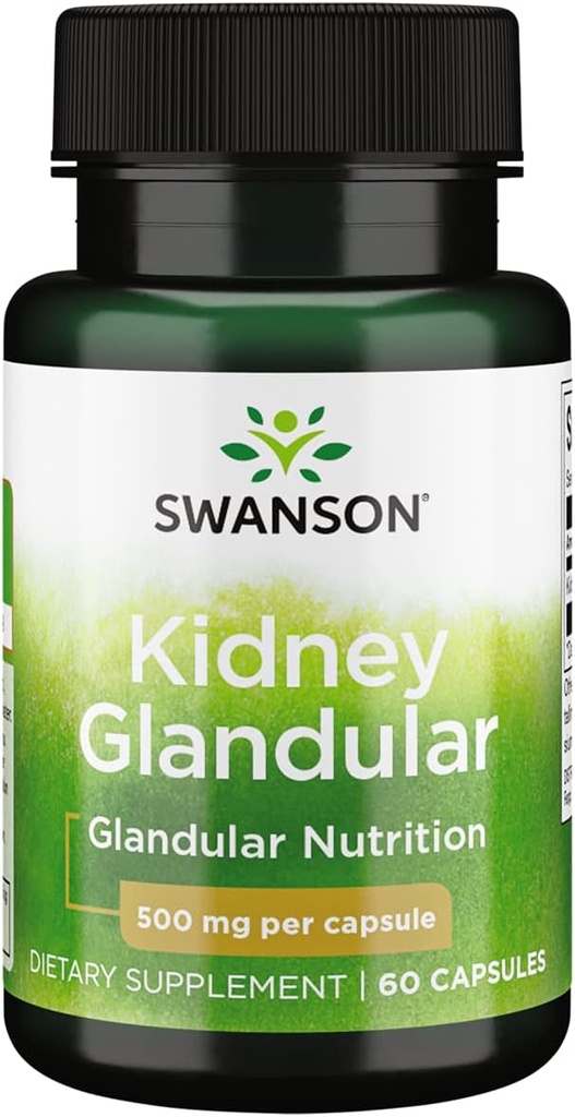 Swanson Raw Rins Glandular 500 Milligrams 60 Cápsulas