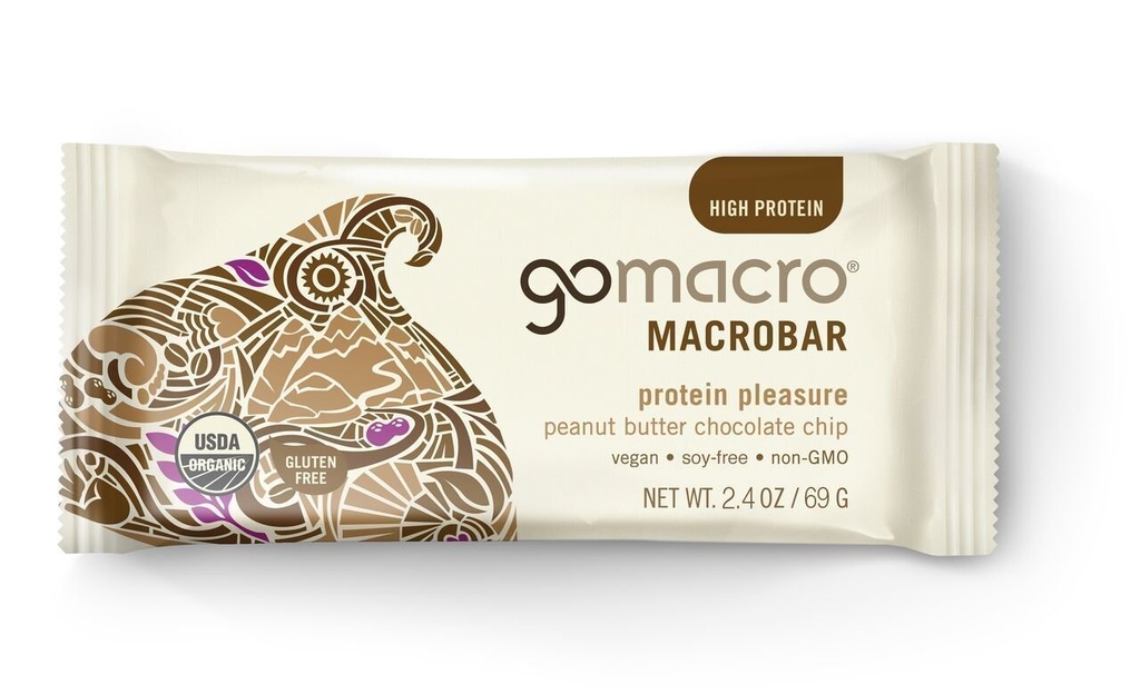 GoMacro, Protein Pleasure Bar, Peanut Butter Chocolate Chip, 2,4 onças