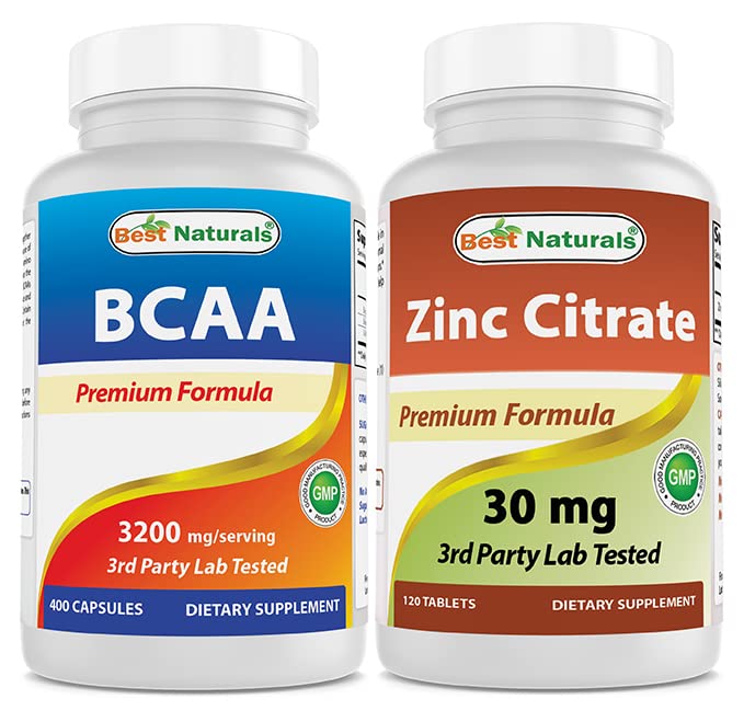 Melhores naturais BCAA 3200mg & Citrato de zinco 30 mg