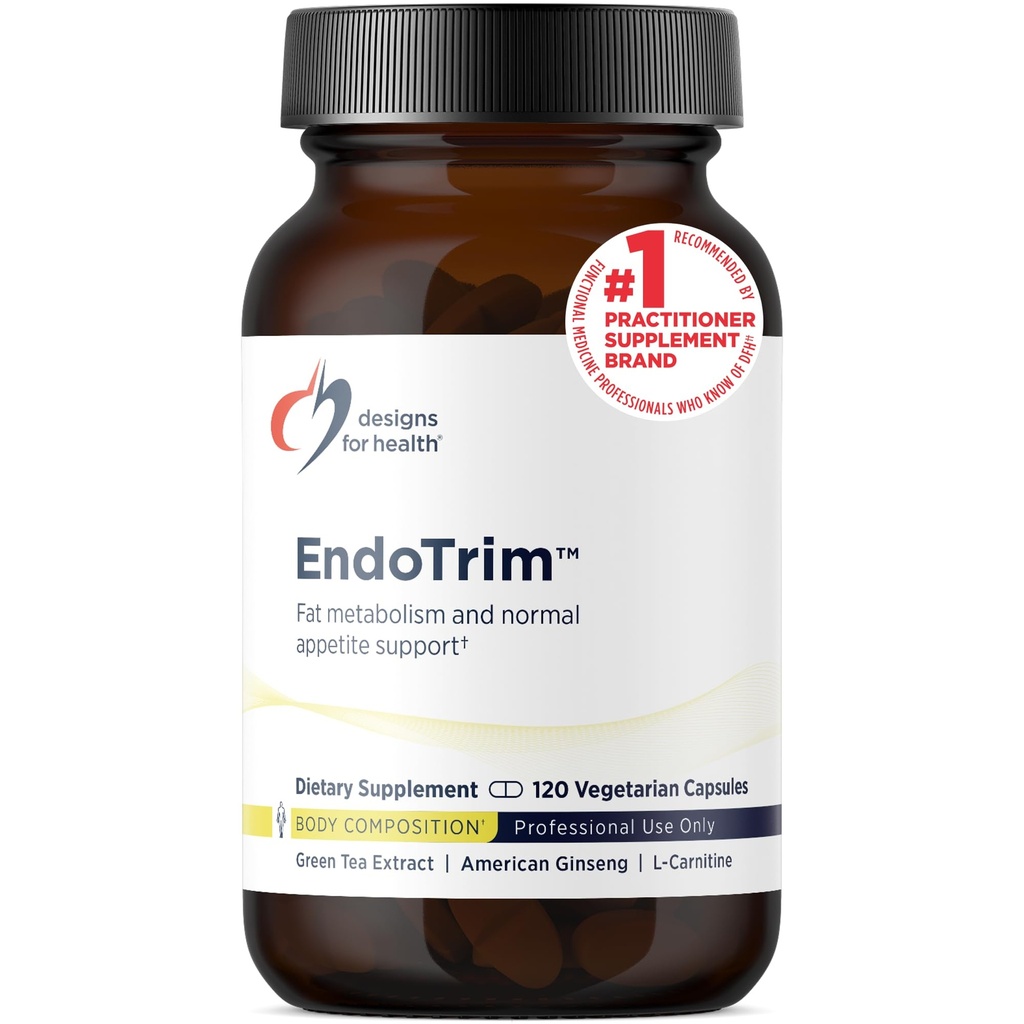 Designs para Saúde EndoTrim - Extrato de chá verde, Garcinia Cambogia, Coleus Forskohlii + Suplemento L-Carnitina para Homens + Mulheres - Vegan (120 Cápsulas)