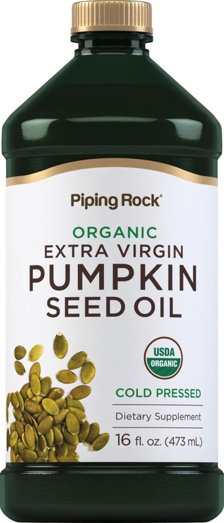 Piping Rock Pumpkin Seed Oil Orgânico Frio Pressionado □ 16 Fl Oz