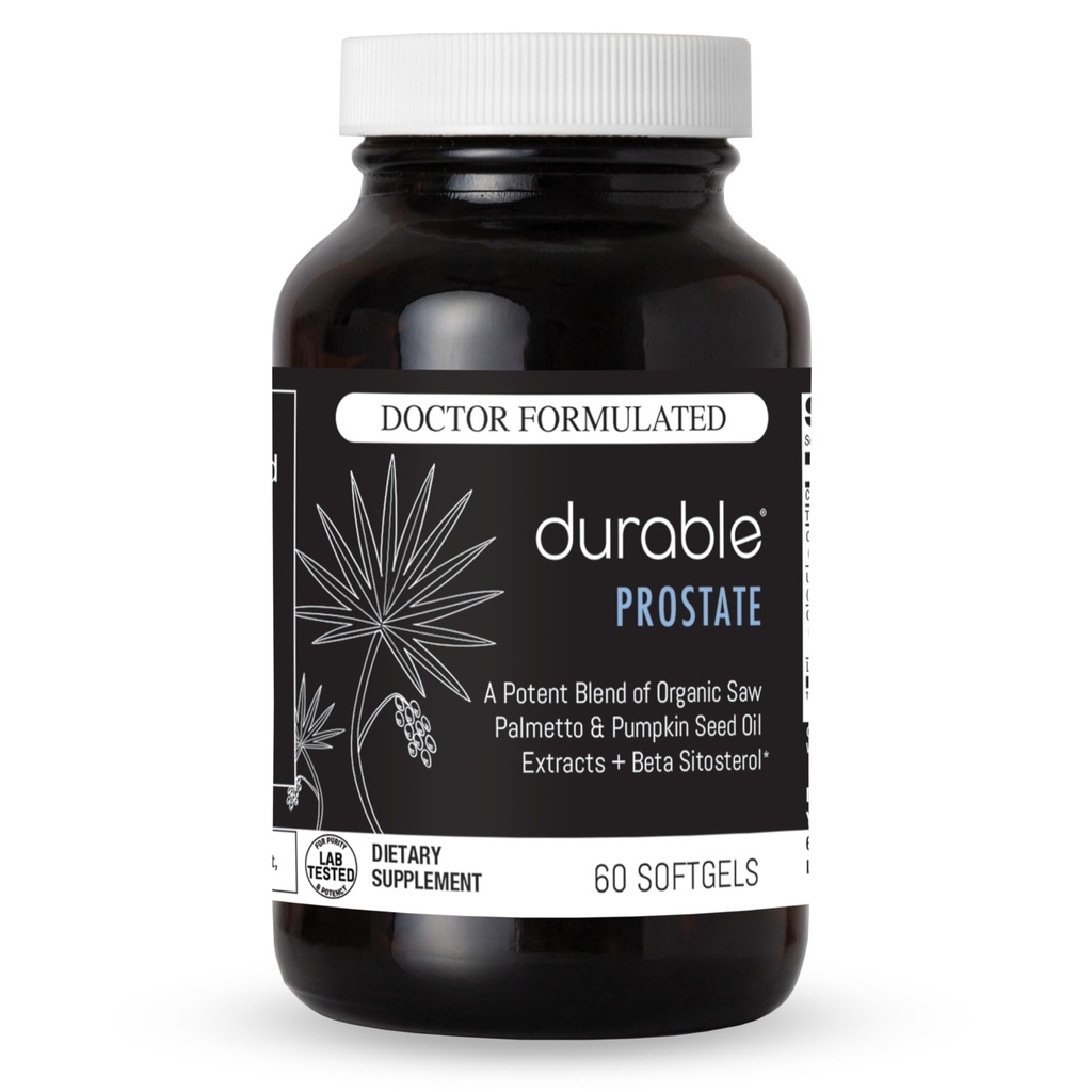Prostata durável – Orgânico USPlus Saw Palmetto + Beta-Sitosterol – Suporta Saúde da Próstata masculina, função da bexiga & fluxo– Doutor-Formulada, Made in USA – 30 Day Supply (60 Softgels)