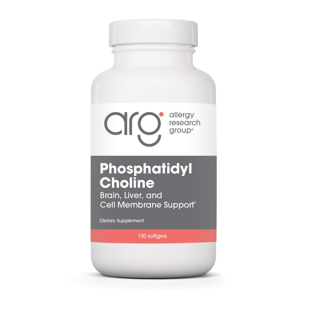 Grupo de Pesquisa de Alergia Phosphatidyl Choline Supplement - Cápsulas de Lecitina, Enzimas Digestivas para Fígado, Suporte de Digestão de Gordura, Suplementos de Colina para Fígado Gordo, 1540mg Softgels - 100 contagem