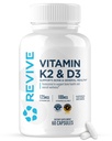 REVIVE MD Vitamina D3 & K2 - Suporta saúde óssea e força muscular - K2 & D3 Suplemento Vitamina para Mulheres e Homens Saúde e função cerebral