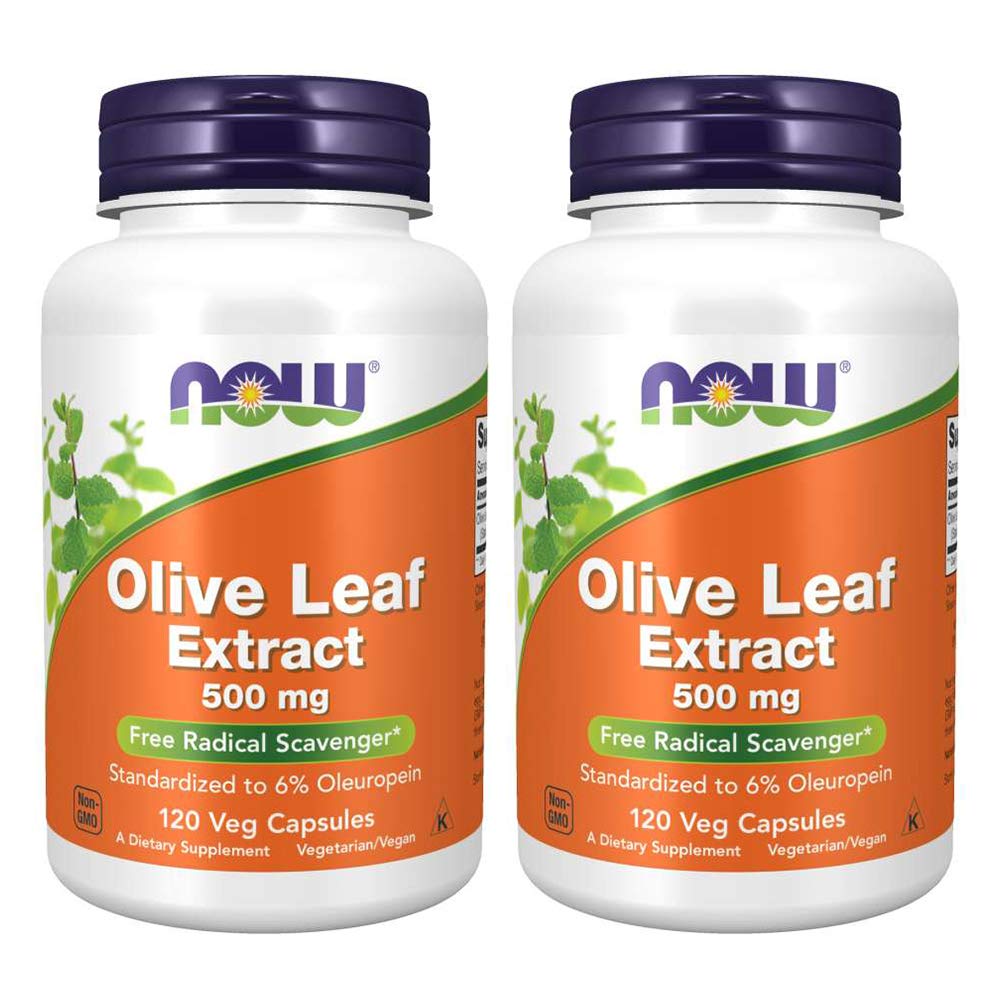 Agora Alimentos Extrato de Folha de Oliva 500mg padronizado para 6% Oleuropein, 120 Vcaps (2 Pack)