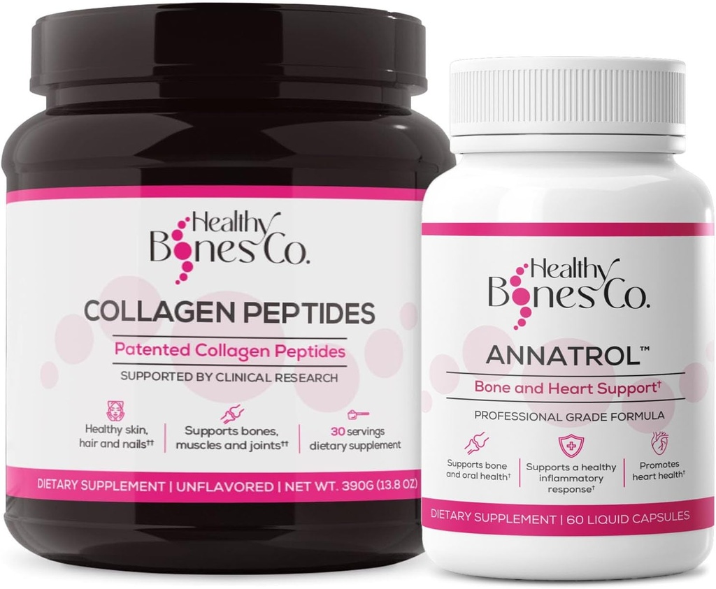 Suporte ósseo de Annatrol & FORTIBONE Colágeno Peptídeos w/FORTIGEL, VERISOL - Osso completo, articulação, pele, cabelo, unhas e suporte metabólico