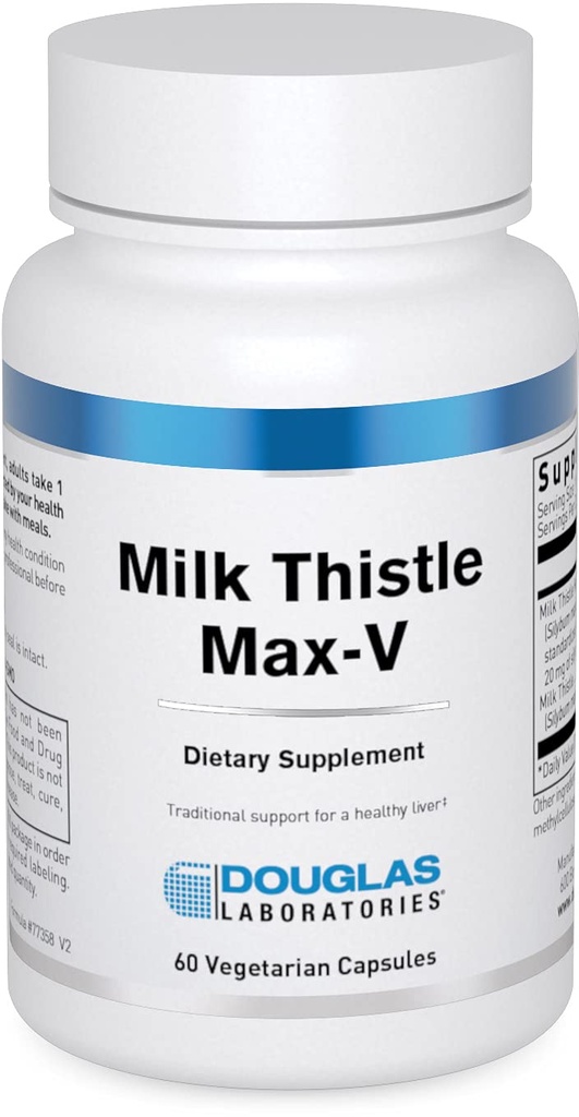 Douglas Laboratories Milk Thistle Max-V Extrato de Erva Padronizado para Suporte ao Fígado