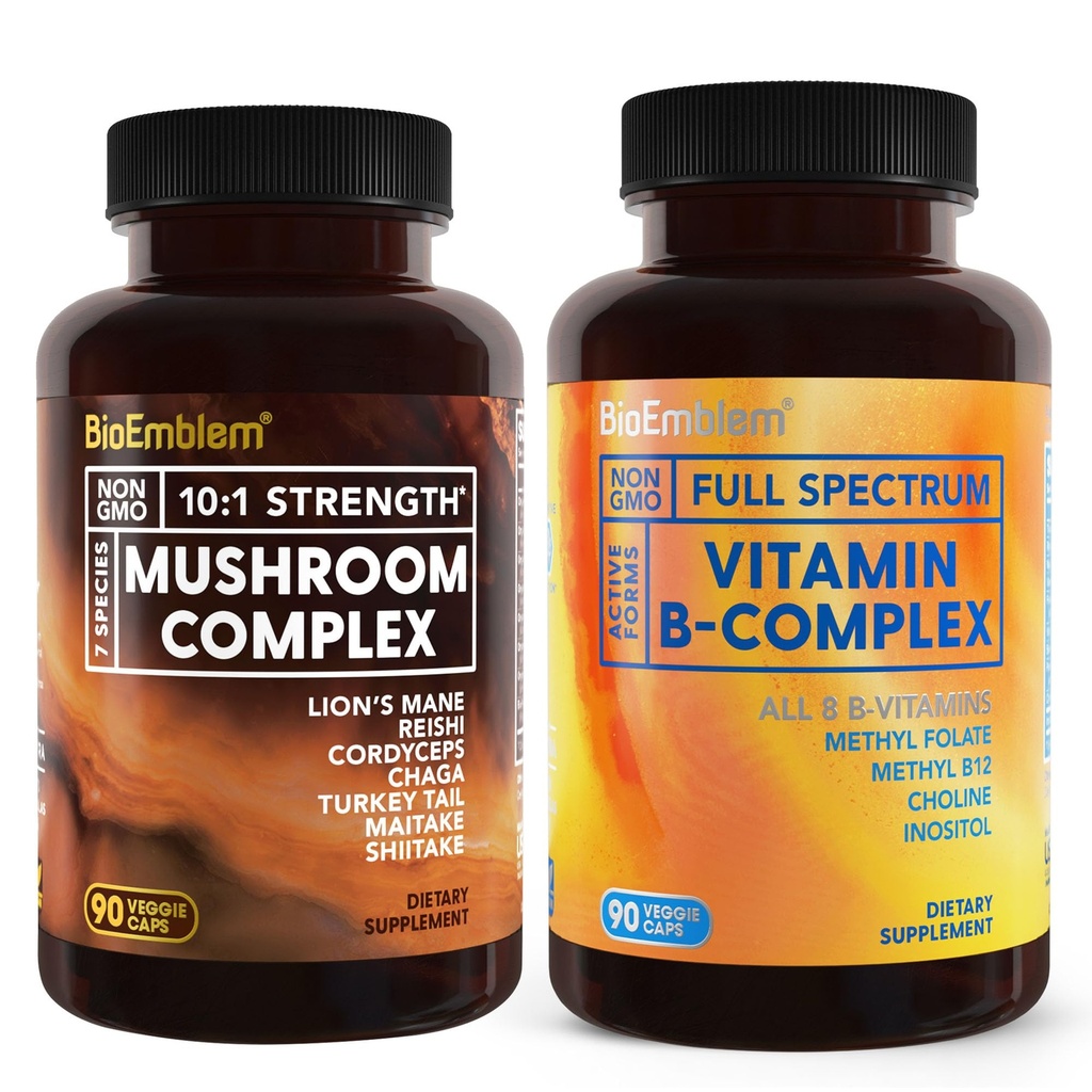 Complexo BioEmblem Vitamina B-Complexo e Cogumelo