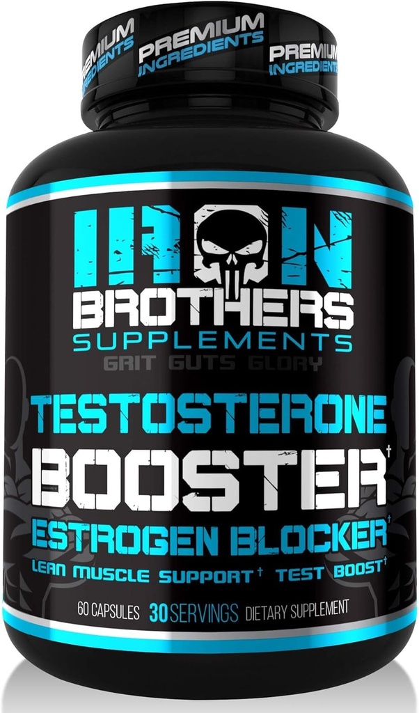 Propulsor de testosterona para homens com bloqueador de estrogênio - Suplemento natural antiestrogênio para aumentar a Libido & Força - Impulsionar o crescimento muscular e perda de peso - Indole 3 Carbinol & Tribulus -60 Cápsulas