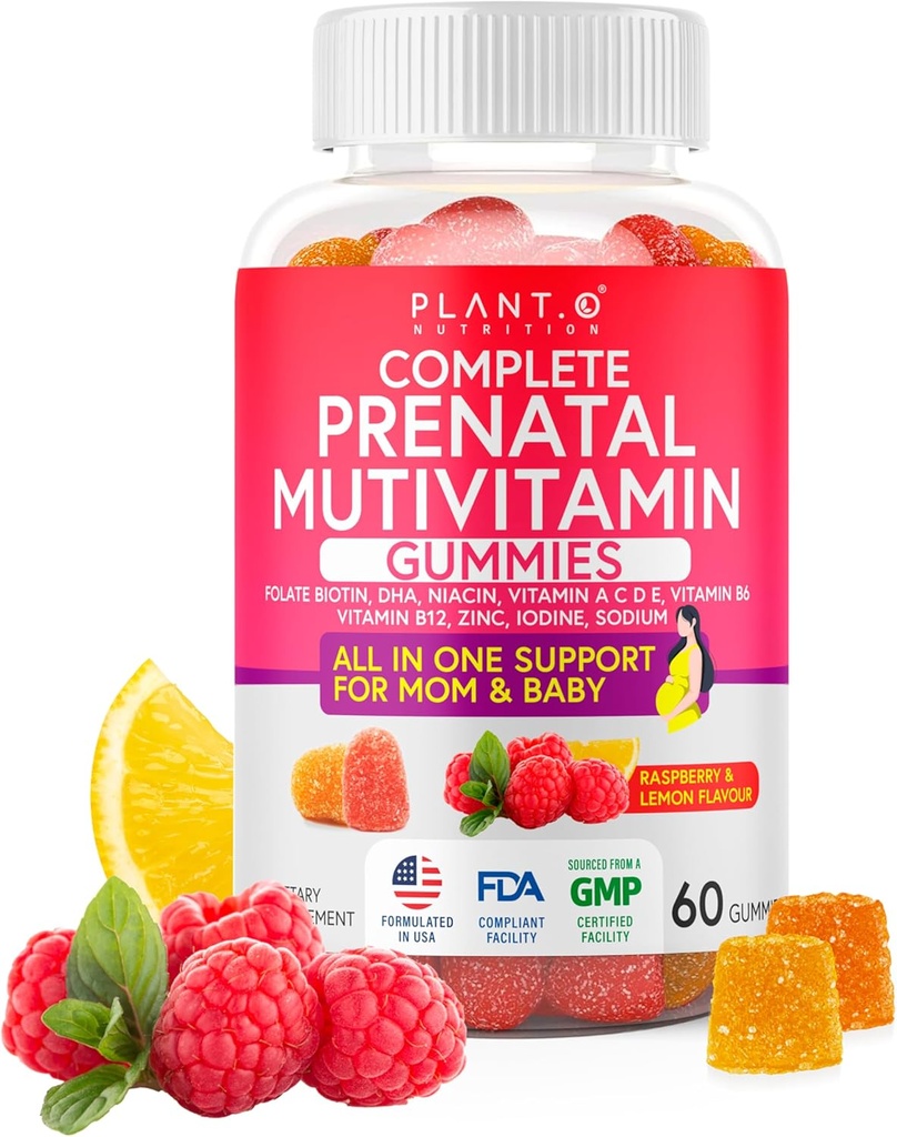 Gummies pré-natais para mulheres com DHA, folato, vitamina B C D