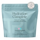 Suplementos TRU Hidratação completa BCAA, Aminoácidos à base de plantas + sal rosa do Himalaia, Eletrólitos & L-Carnitina, Vegan, Calorias Zero, Sem adoçantes artificiais, 24 Servões, Popsicle tropical